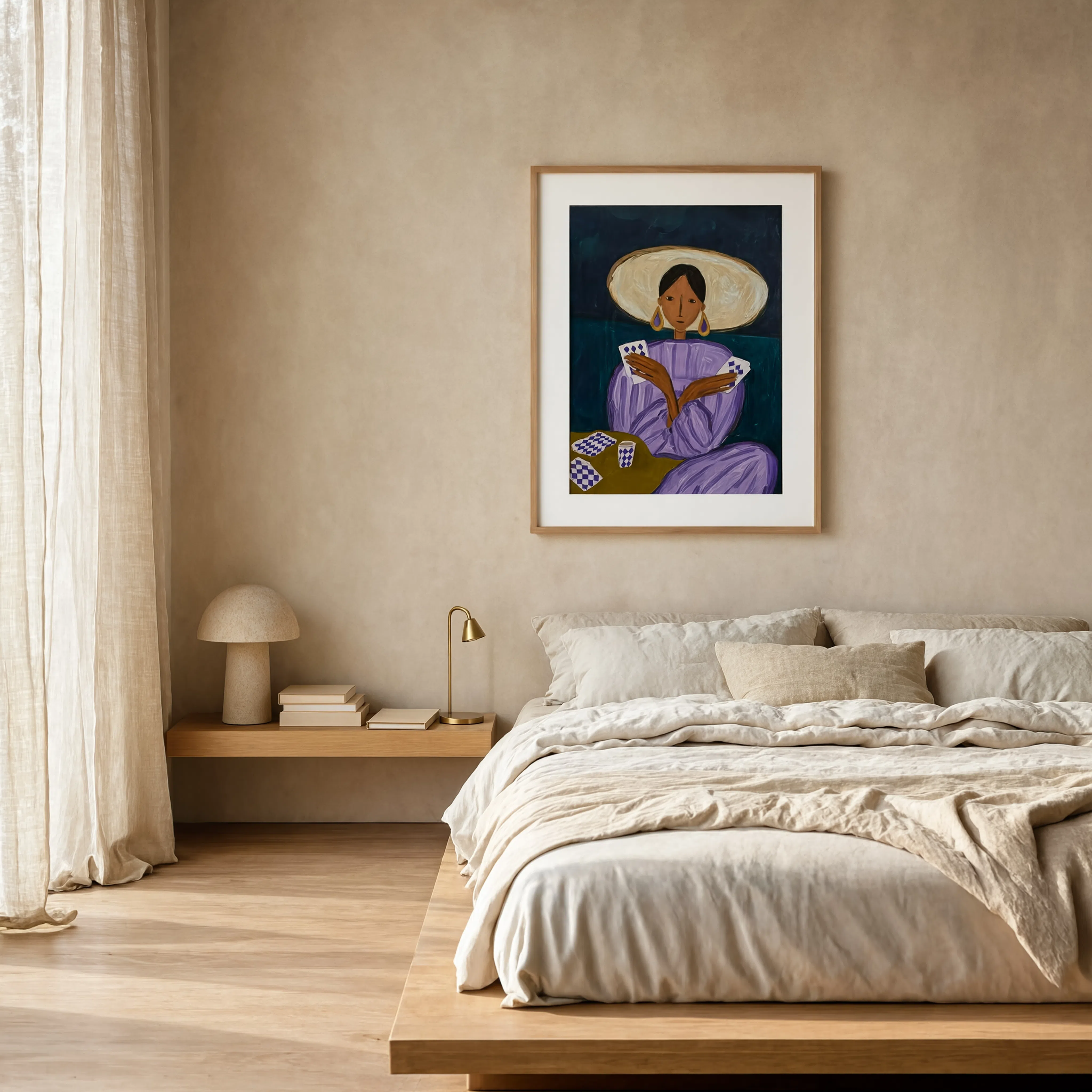Figurative Portrait with Earrings | Contemporary Feminine Art Print