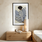 Blue Striped Dress – Illustrated Fashion Portrait Art Print