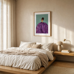 Draped Woman Gown Print | Emerald Hue | Contemporary Feminine Art Print