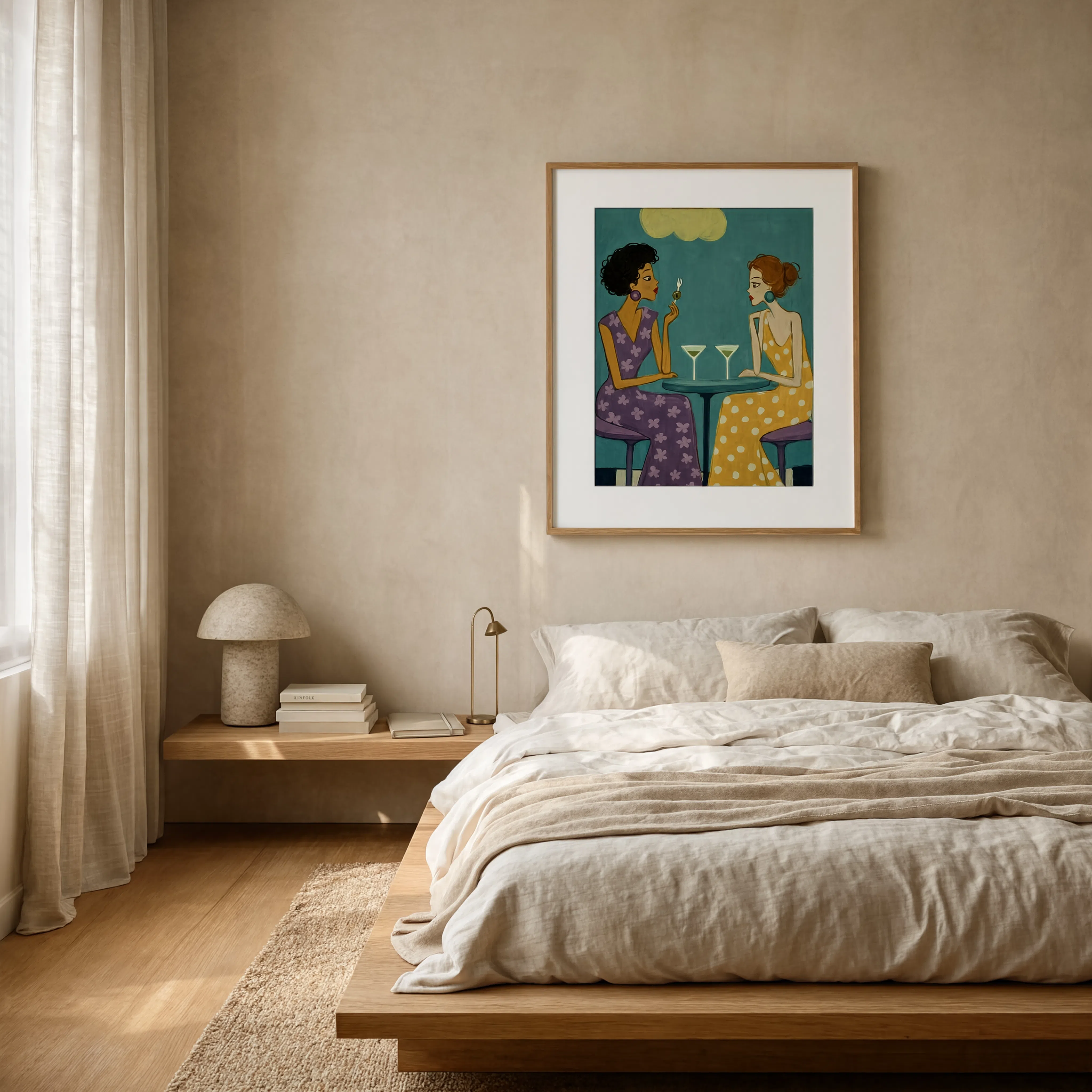 Martini Ladies Print | Warm Hue | Contemporary Cocktail Wall Art