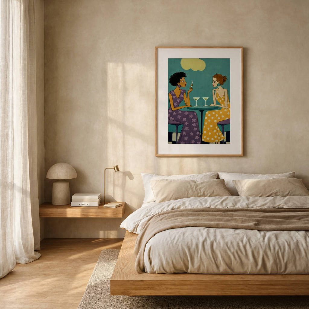 Martini Ladies Print | Warm Hue | Contemporary Cocktail Wall Art