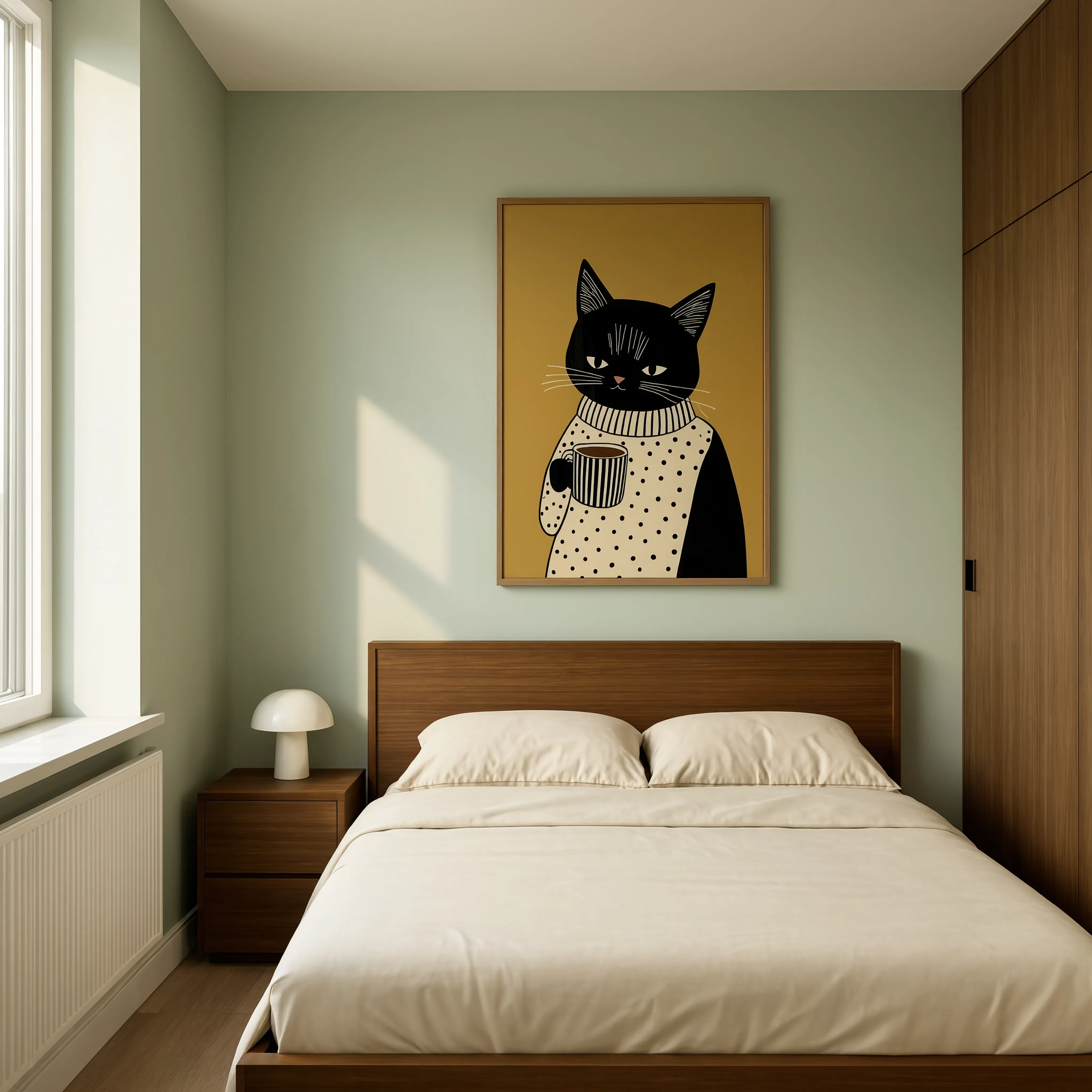 Cat & Coffee | Playful Contemporary Art Print