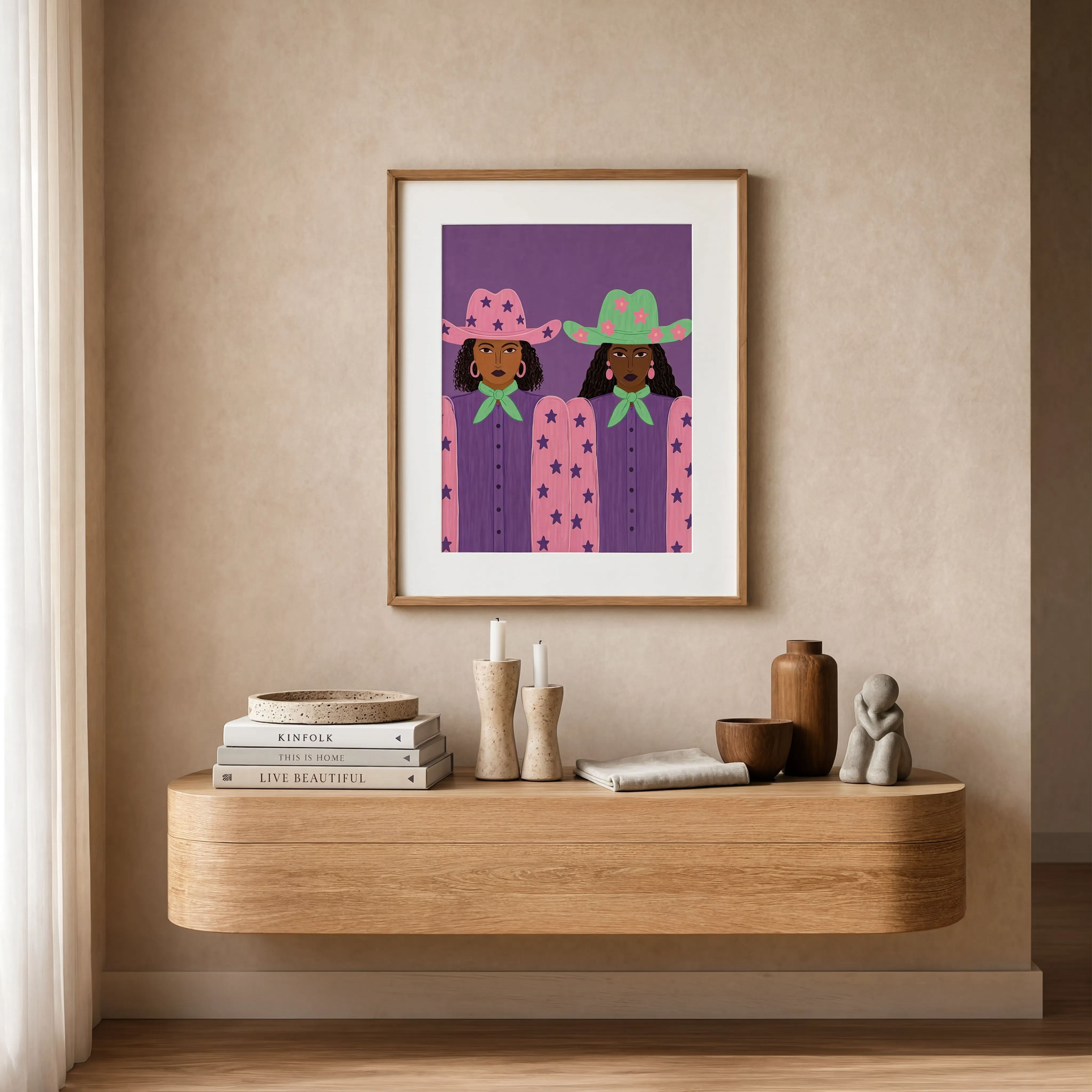 Modern Black Girls Cowgirl | Contemporary Western Art Print