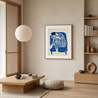 Blue Striped Figure II | Contemporary Figurative Wall Art