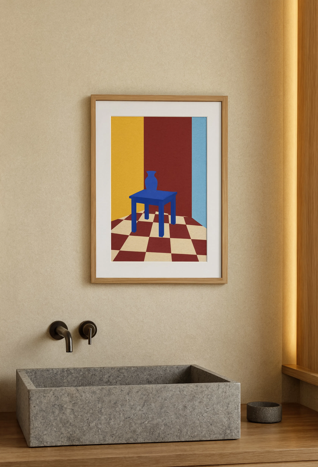 Blue Table Interior | Contemporary Still Life Wall Art Print