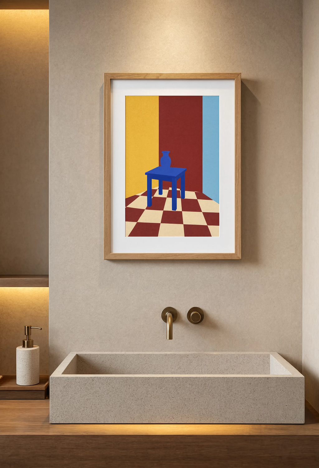 Blue Table Interior | Contemporary Still Life Wall Art Print