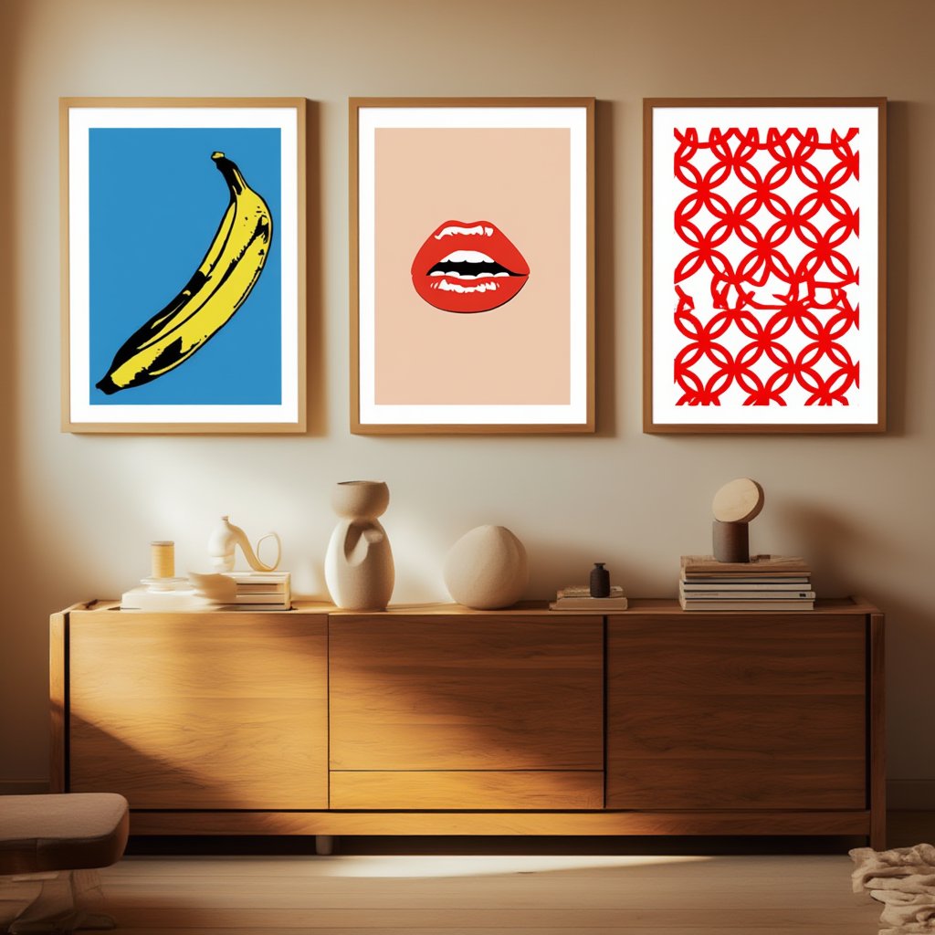 Retro Pop Collection – Set of 3 Vibrant Prints - Hakyarts