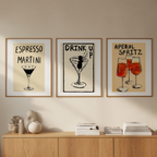 Set of 3 Cocktail Posters