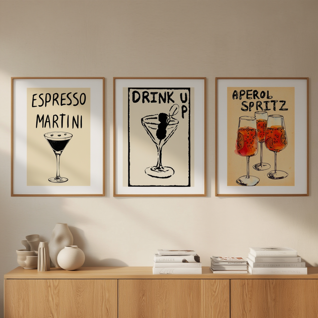 Set of 3 Cocktail Posters