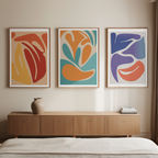 Matisse Trio – Set of 3 Colorful Abstract Prints - Hakyarts