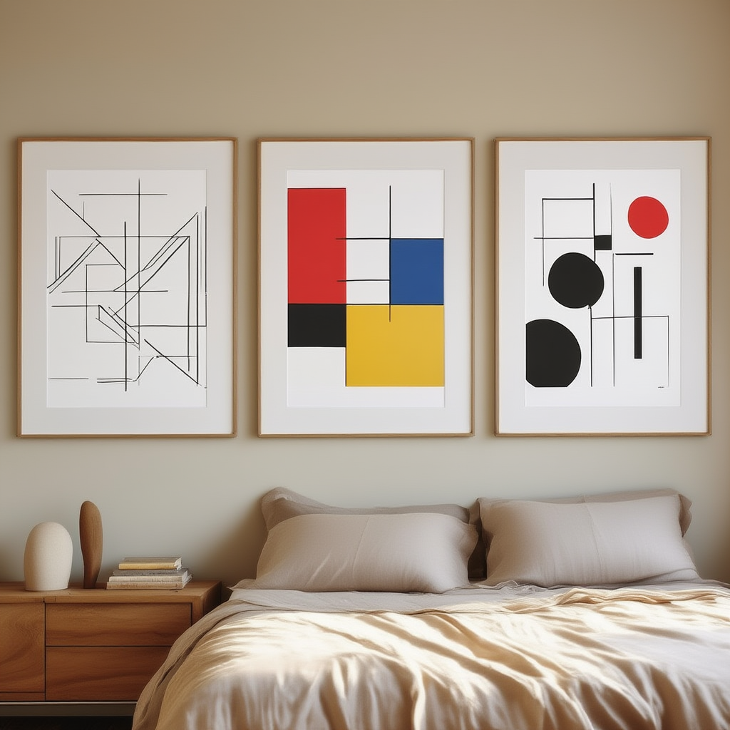 Bauhaus Harmony – Set of 3 Art Prints - Hakyarts
