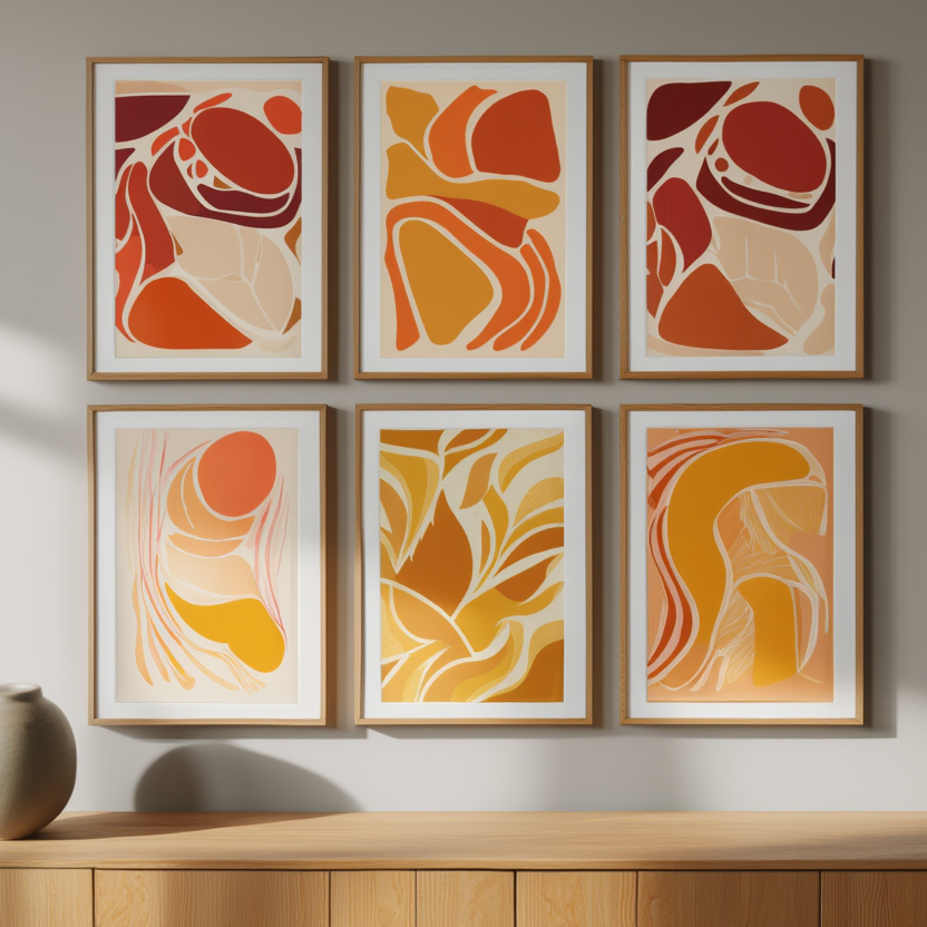 Retro Soul Art Bundle – Boho Bedroom Set of 6 - Hakyarts