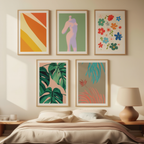 Vibrant Abstract Collection – Set of 5 Colorful Art Prints - Hakyarts