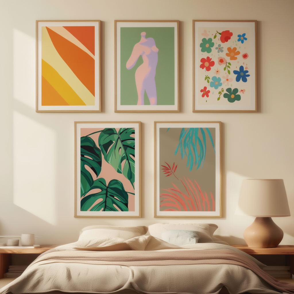 Vibrant Abstract Collection – Set of 5 Colorful Art Prints - Hakyarts