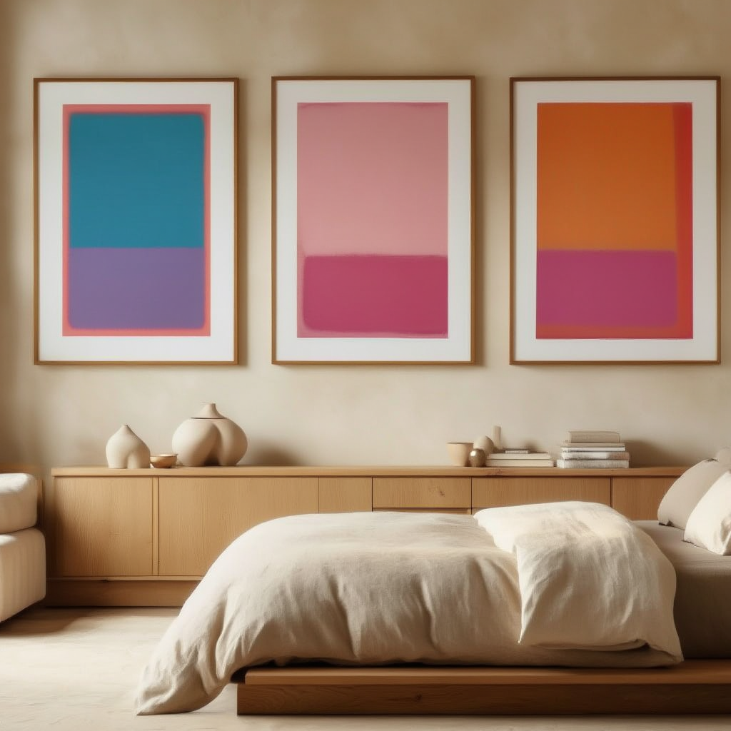 Rothko Abstract – Dining Room Set of 3 Modern Prints - Hakyarts
