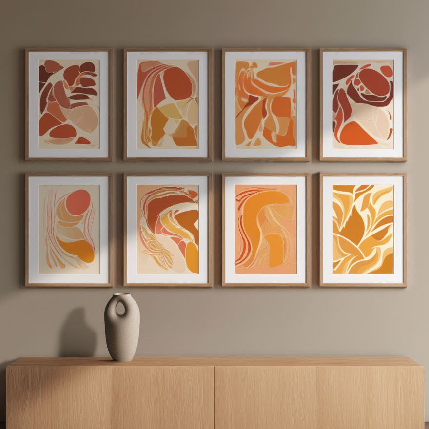 Retro Soul Art Bundle – Boho Bedroom Set of 6 - Hakyarts