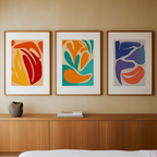 Matisse Trio – Set of 3 Colorful Abstract Prints - Hakyarts