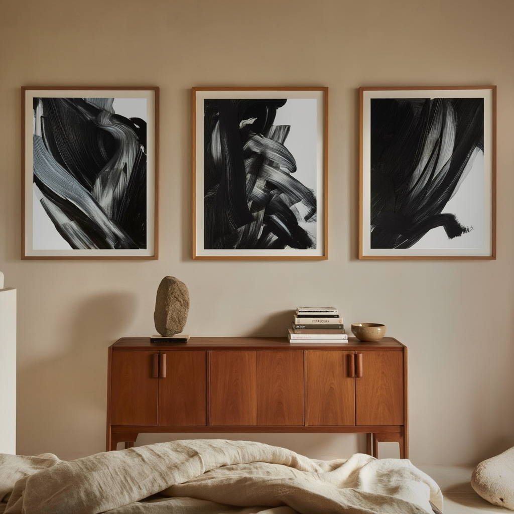 Expressive Black & White Art – Version 3 – Set of 3 - Hakyarts