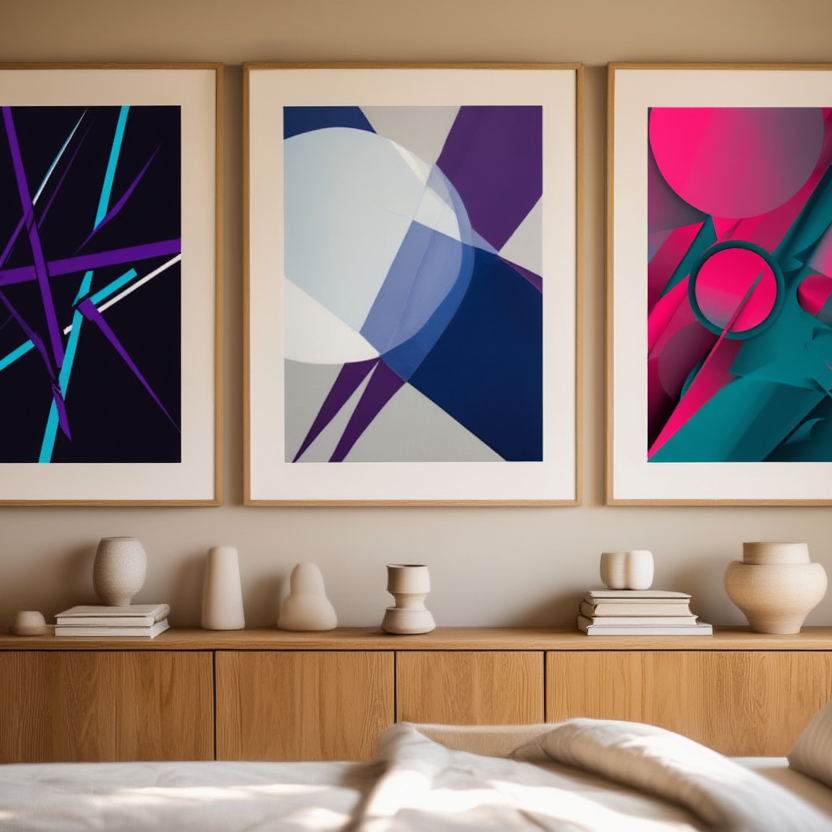 László Moholy-Nagy – 3 Abstract Prints | Modernist Bauhaus Wall Art