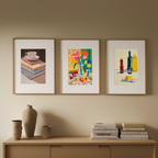 Set of 3 Minimalist Daily Life – Contemporary Still Life Culinary Art Prints - Hakyarts
