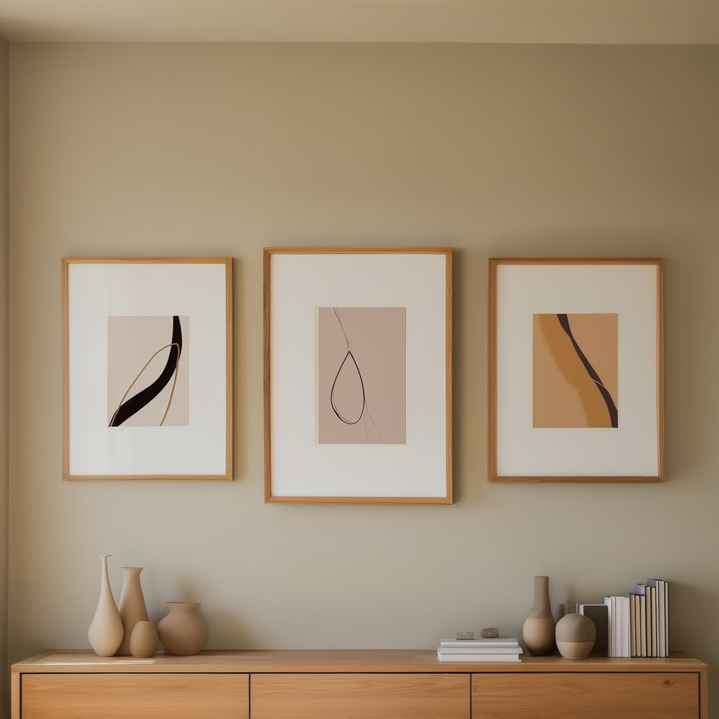 Set of 3 Earth Minimalist Prints – Neutral Contemporary Wall Art - Hakyarts