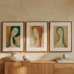 Set of 3 Hollow Figurative Prints – Minimalist Line Art Wall Decor - Hakyarts