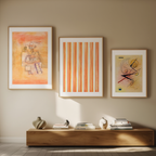 Set of 3 Decorative & Abstract Modern Prints  –  Schabloniertes Papier, Tree Culture & Kleines Warm - Hakyarts