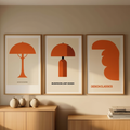Set of 3 Mid Century Modern Lamps Prints – Retro Minimalist Wall Art - Hakyarts