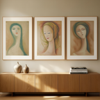 Set of 3 Hollow Figurative Prints – Minimalist Line Art Wall Decor - Hakyarts