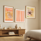 Set of 3 Decorative & Abstract Modern Prints  –  Schabloniertes Papier, Tree Culture & Kleines Warm - Hakyarts