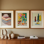 Set of 3 Minimalist Daily Life – Contemporary Still Life Culinary Art Prints - Hakyarts
