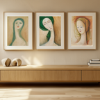 Set of 3 Hollow Figurative Prints – Minimalist Line Art Wall Decor - Hakyarts
