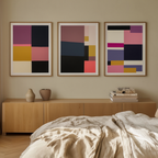 Set of 3 Colour Block Prints – Minimalist Modern Art
