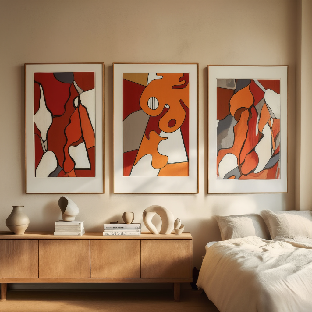 Set of 3 Bold Abstraction – Modern Abstract Wall Art Prints - Hakyarts