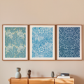 Set of 3 Art Prints  – William Morris Blue Vintage - Hakyarts