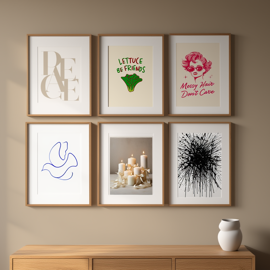 Modern Neutral Home Decor – 6 Prints | Minimalist Wall Art for Living Room, Bedroom & Office