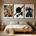 Set of 3 Modern Shapes Art Prints – Geometric & Abstract Wall Art - Hakyarts