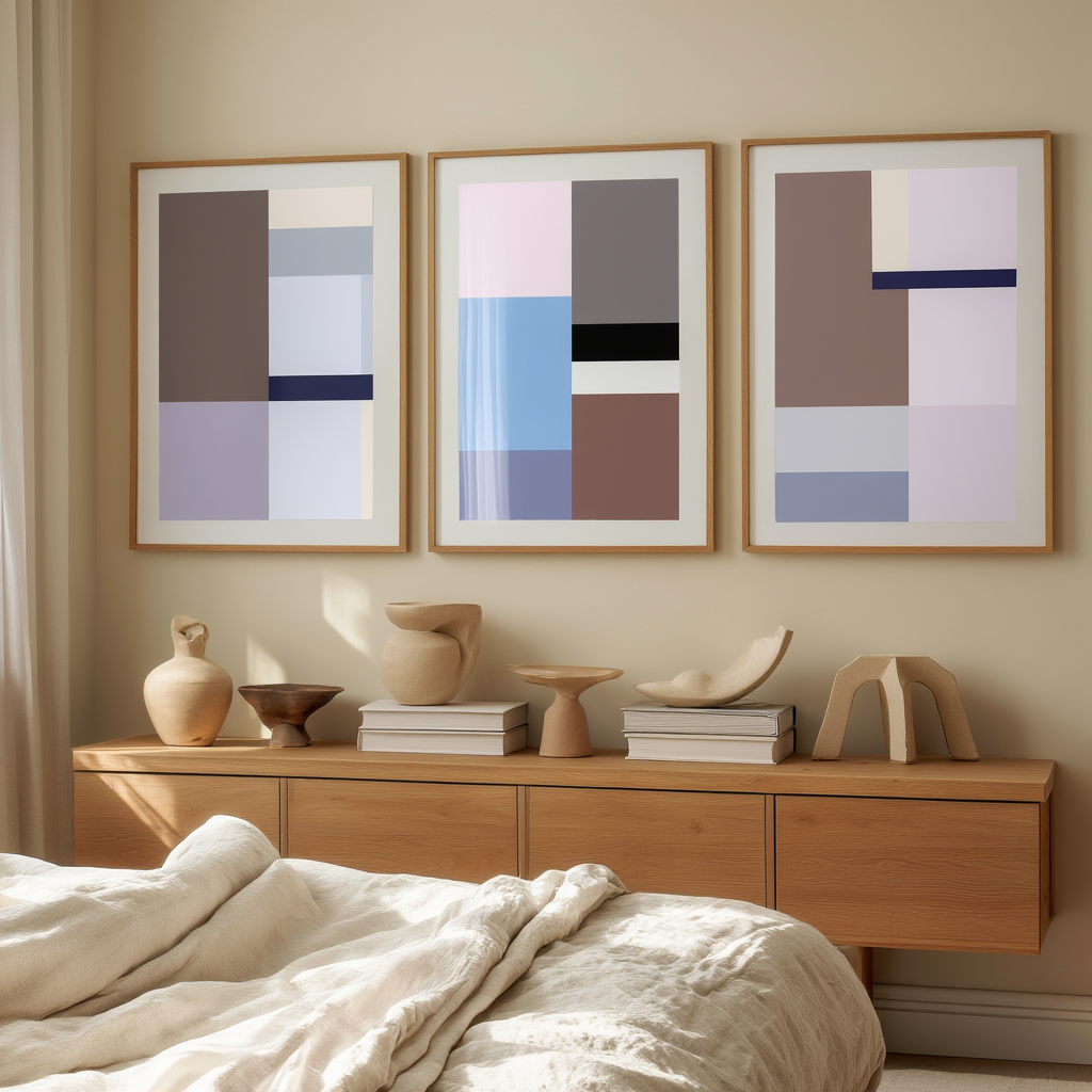 Colour Block Prints Set of 3 – Minimalist Modern Wall Art for Living Room