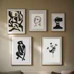 Monochrome Abstract-Inspired Abstract Prints – 5 Black & White Art Pieces - Hakyarts