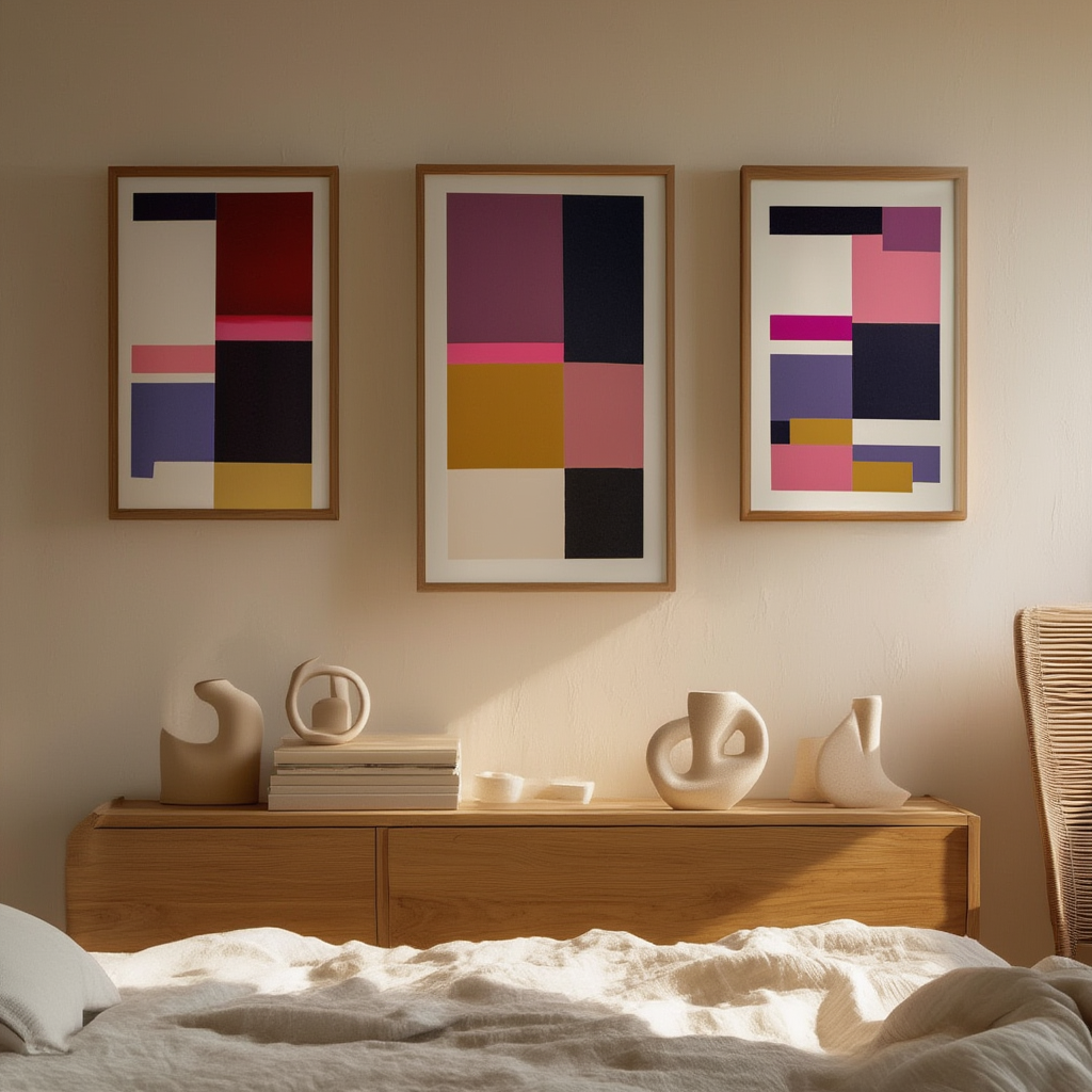 Set of 3 Colour Block Prints – Minimalist Modern Art
