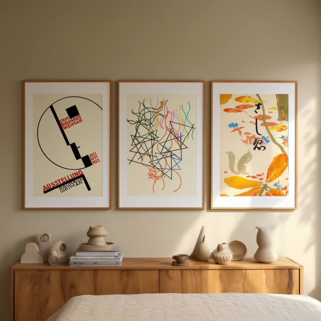 Set of 3 – Contemporary Geometry & Bauhaus Modernism