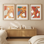 Set of 3 Bold Abstraction – Modern Abstract Wall Art Prints - Hakyarts