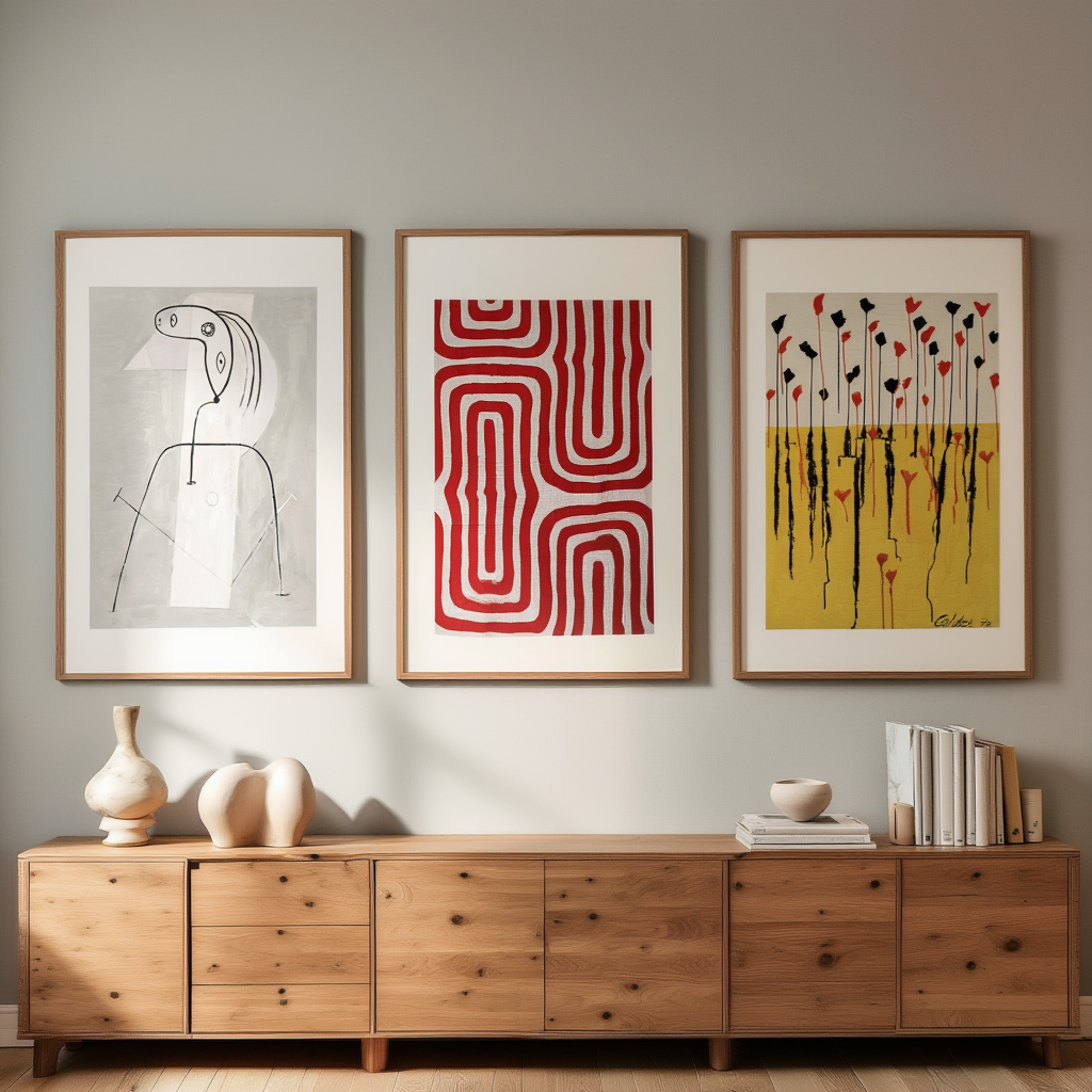 Set of 3 Art Prints – Abstract Geometric Blaze & Co - Hakyarts