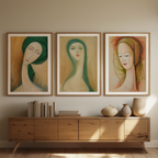 Set of 3 Hollow Figurative Prints – Minimalist Line Art Wall Decor - Hakyarts