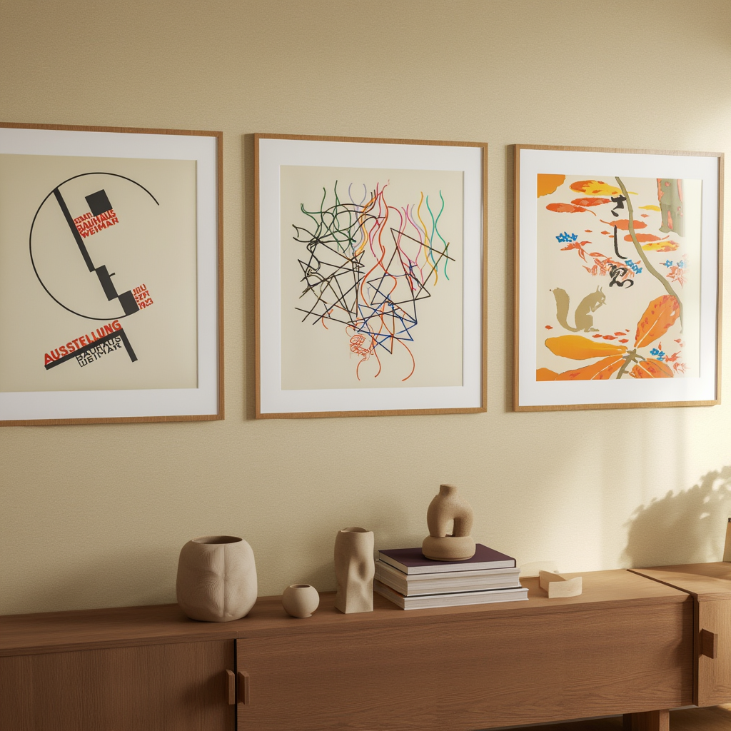 Set of 3 – Contemporary Geometry & Bauhaus Modernism