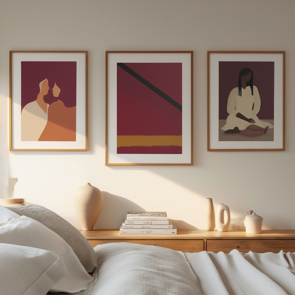 Set of 3 Minimalist Art Prints – Female Abstracted Structural Forms - Hakyarts
