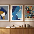 Set of 3 Art Prints – Bauhaus Blue Maximalist - Hakyarts
