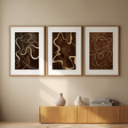 Set of 3 Abstract Ribbon Prints – Minimalist Wall Art