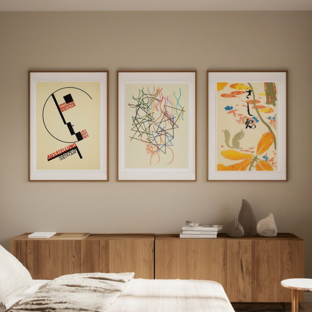 Set of 3 – Contemporary Geometry & Bauhaus Modernism