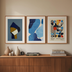 Set of 3 Art Prints – Bauhaus Blue Maximalist - Hakyarts